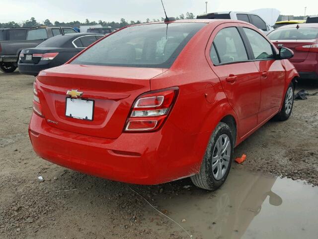 1G1JB5SH3H4141477 - 2017 CHEVROLET SONIC LS RED photo 4