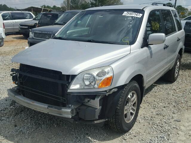 2HKYF18694H618801 - 2004 HONDA PILOT EXL SILVER photo 2