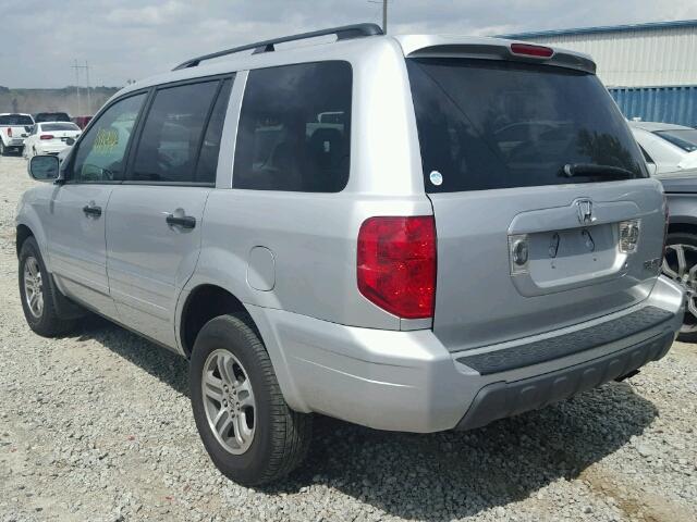 2HKYF18694H618801 - 2004 HONDA PILOT EXL SILVER photo 3