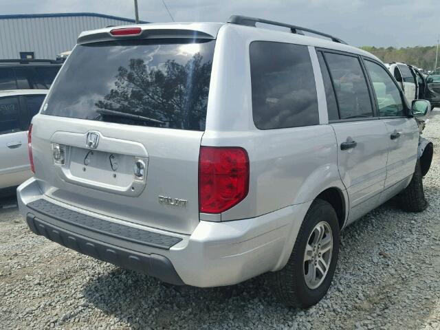 2HKYF18694H618801 - 2004 HONDA PILOT EXL SILVER photo 4