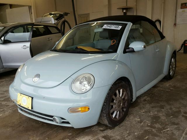 3VWCM31Y45M368139 - 2005 VOLKSWAGEN NEW BEETLE BLUE photo 2