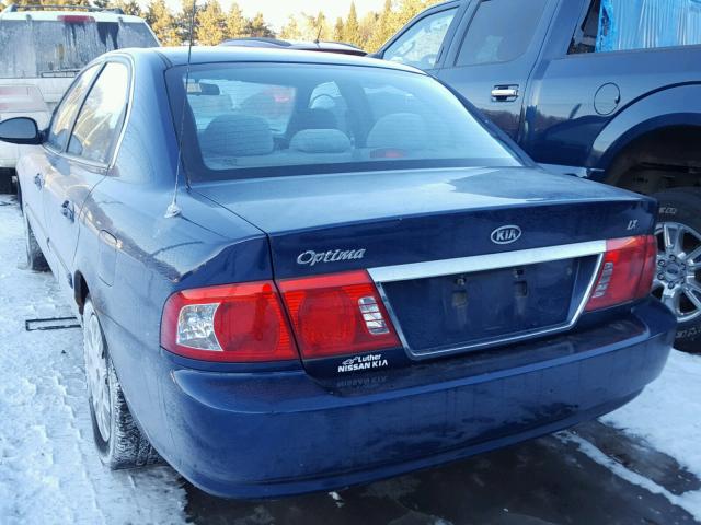 KNAGD126755423045 - 2005 KIA OPTIMA LX BLUE photo 3