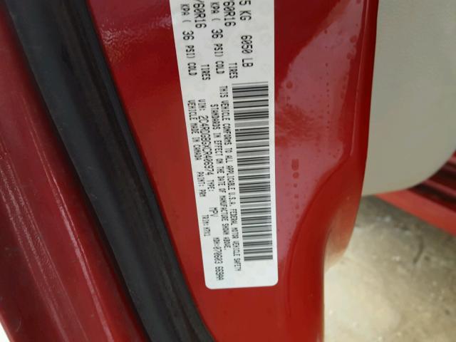 2C4RDGBGXCR406974 - 2012 DODGE GRAND CARA RED photo 10