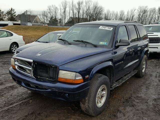 1B4HS28Z8XF651845 - 1999 DODGE DURANGO BLUE photo 2