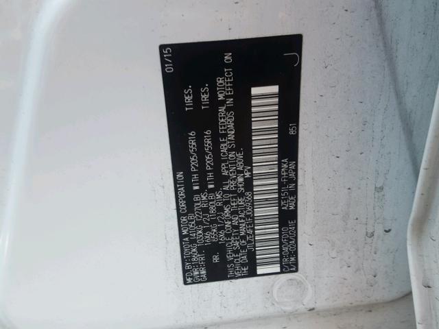 JTLZE4FE1FJ069368 - 2015 TOYOTA SCION XB WHITE photo 10