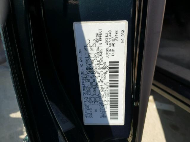 5TBRT38183S357711 - 2003 TOYOTA TUNDRA ACC GREEN photo 10