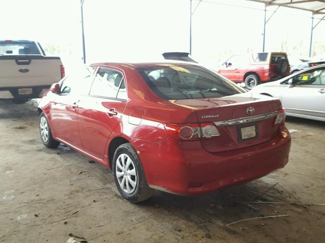 2T1BU4EE5DC990468 - 2013 TOYOTA COROLLA BA RED photo 3