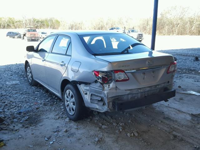 2T1BU4EE5BC541529 - 2011 TOYOTA COROLLA BA SILVER photo 3