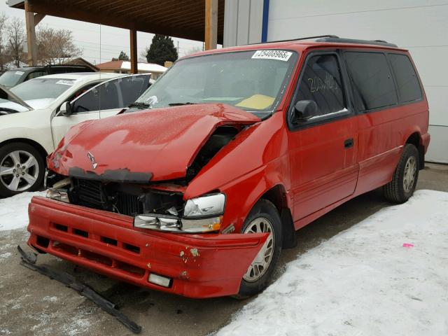 2B4GH553XNR549139 - 1992 DODGE CARAVAN LE RED photo 2