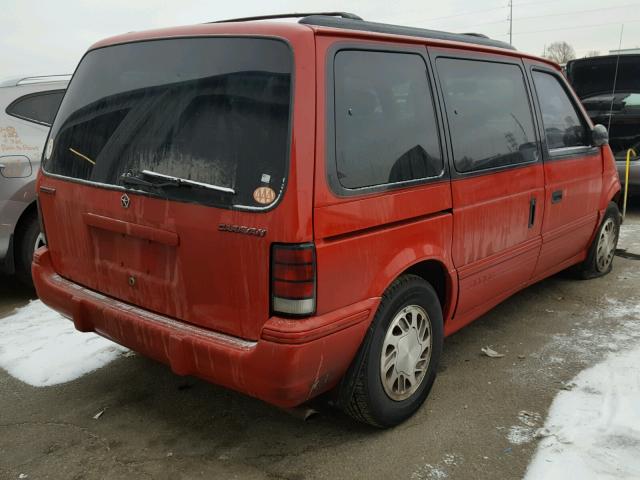 2B4GH553XNR549139 - 1992 DODGE CARAVAN LE RED photo 4