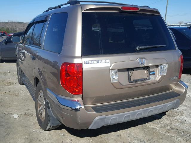 2HKYF18623H568161 - 2003 HONDA PILOT EXL BROWN photo 3