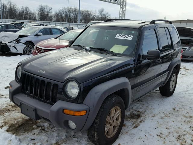 1J4GL48K64W217147 - 2004 JEEP LIBERTY SP BLACK photo 2