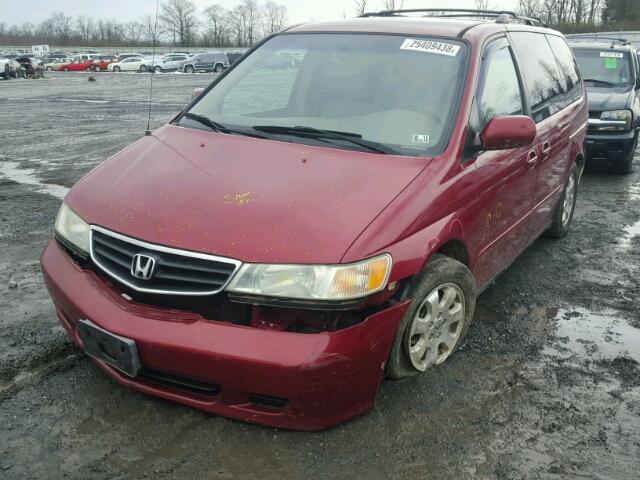 5FNRL18024B013025 - 2004 HONDA ODYSSEY EX MAROON photo 2