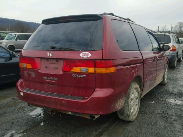 5FNRL18024B013025 - 2004 HONDA ODYSSEY EX MAROON photo 4