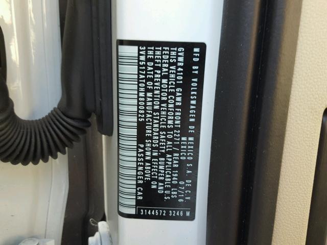 3VW517AT0HM800825 - 2017 VOLKSWAGEN BEETLE S/S 黑色 照片 10