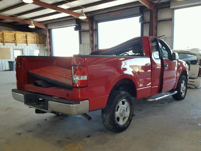 1FTRF14WX4NB01081 - 2004 FORD F150 RED photo 4