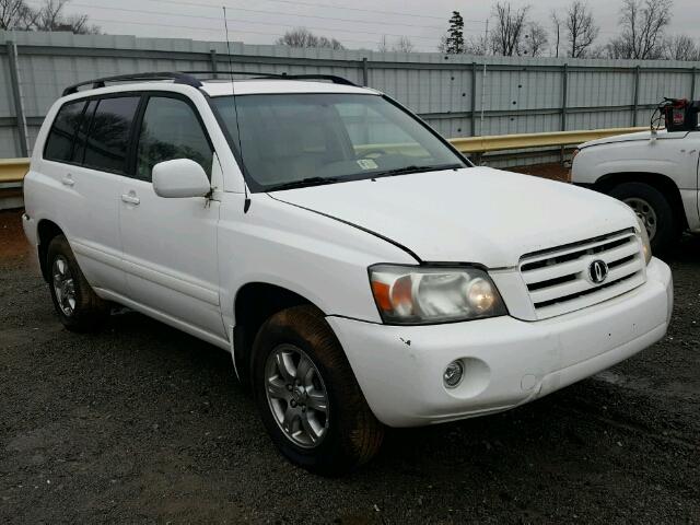 JTEEP21A440048736 - 2004 TOYOTA HIGHLANDER WHITE photo 1