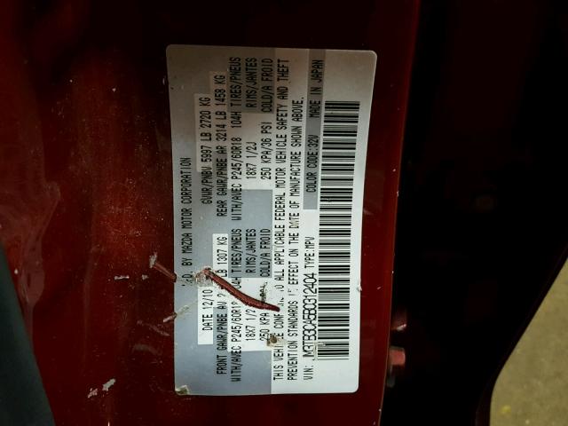 JM3TB3CA5B0312404 - 2011 MAZDA CX-9 RED photo 10