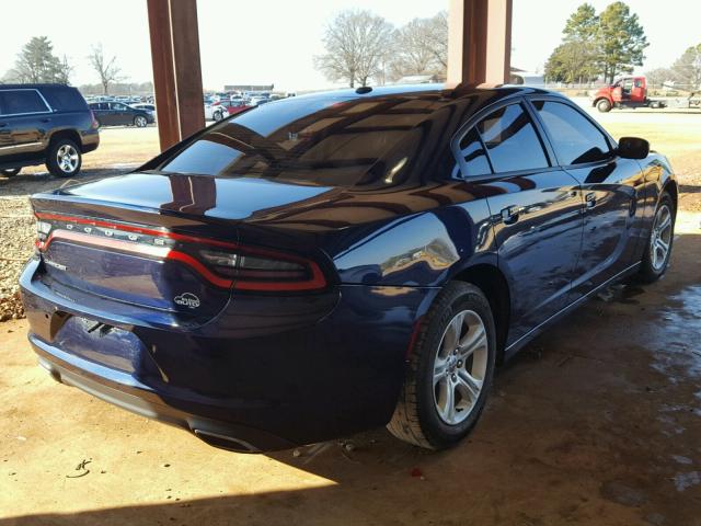 2C3CDXBG8FH893273 - 2015 DODGE CHARGER SE BLUE photo 4