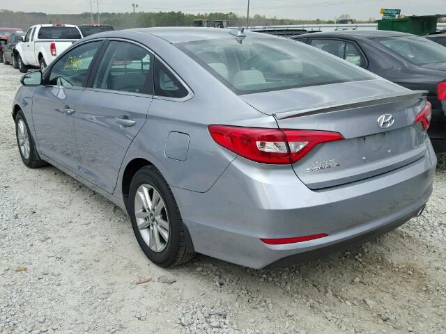 5NPE24AF8FH182116 - 2015 HYUNDAI SONATA SE GRAY photo 3