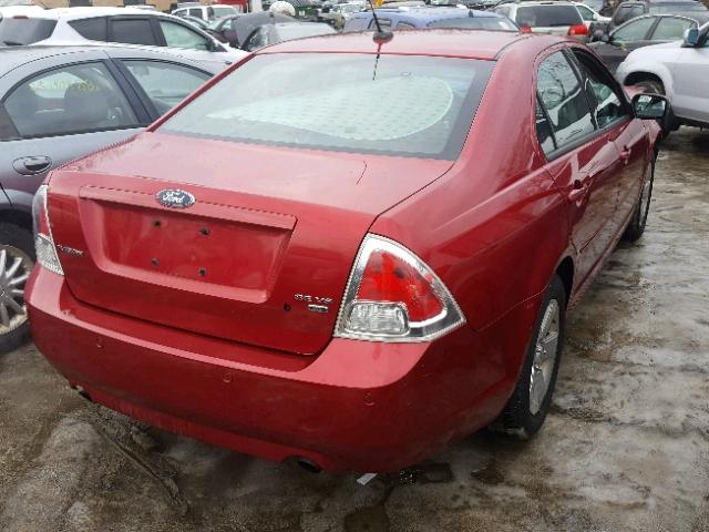 3FAHP01199R157809 - 2009 FORD FUSION SE RED photo 4