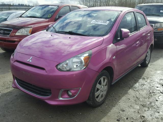 ML32A4HJ2FH051524 - 2015 MITSUBISHI MIRAGE ES PINK photo 2