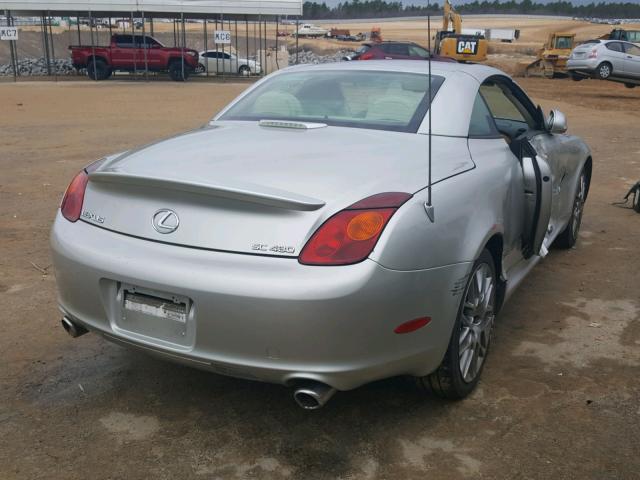 JTHFN48Y830035711 - 2003 LEXUS SC 430 SILVER photo 4