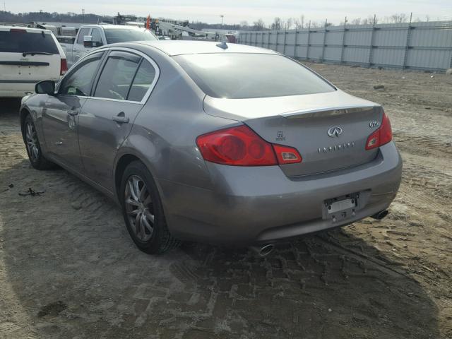 JNKBV61F18M270003 - 2008 INFINITI G35 GRAY photo 3