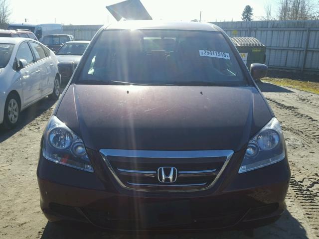 5FNRL384X7B109181 - 2007 HONDA ODYSSEY EX MAROON photo 9