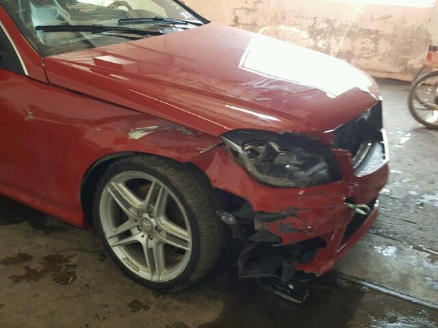 WDDGJ8JB8EG184991 - 2014 MERCEDES-BENZ C 350 4MAT RED photo 9