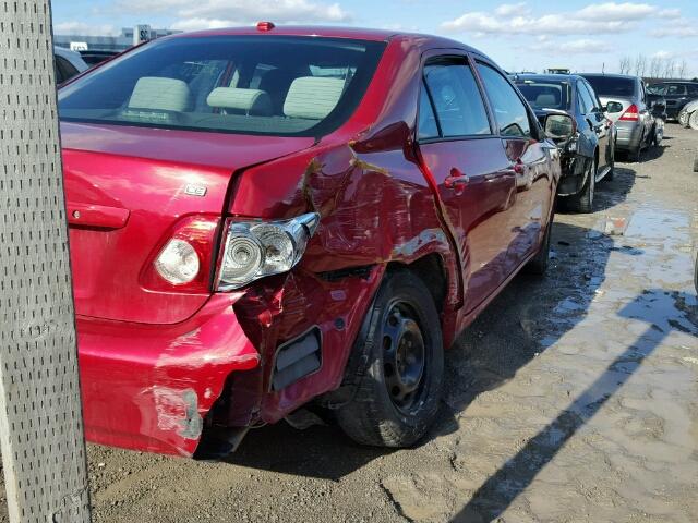 2T1BU40E99C181263 - 2009 TOYOTA COROLLA BA RED photo 4