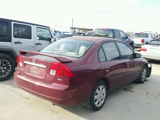 2HGES26773H562009 - 2003 HONDA CIVIC EX წითელი ფოტო 4