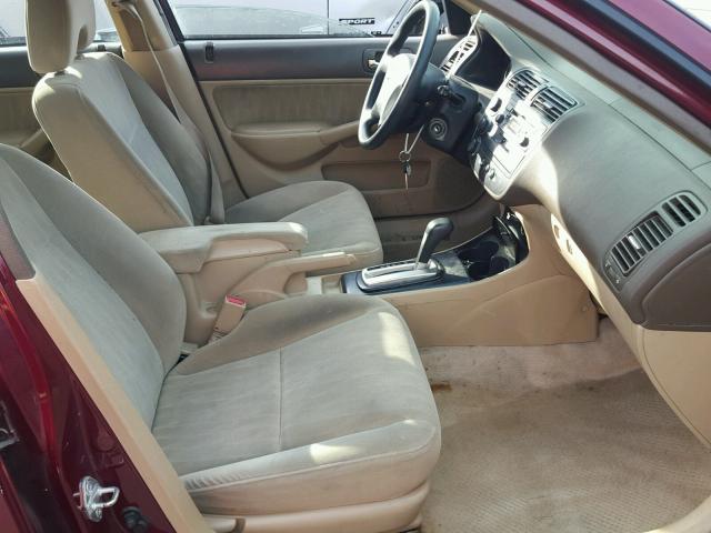 2HGES26773H562009 - 2003 HONDA CIVIC EX წითელი ფოტო 5