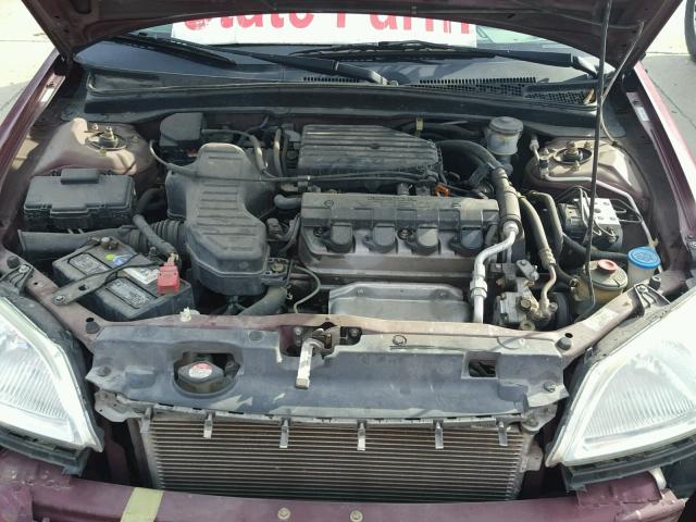 2HGES26773H562009 - 2003 HONDA CIVIC EX RED photo 7