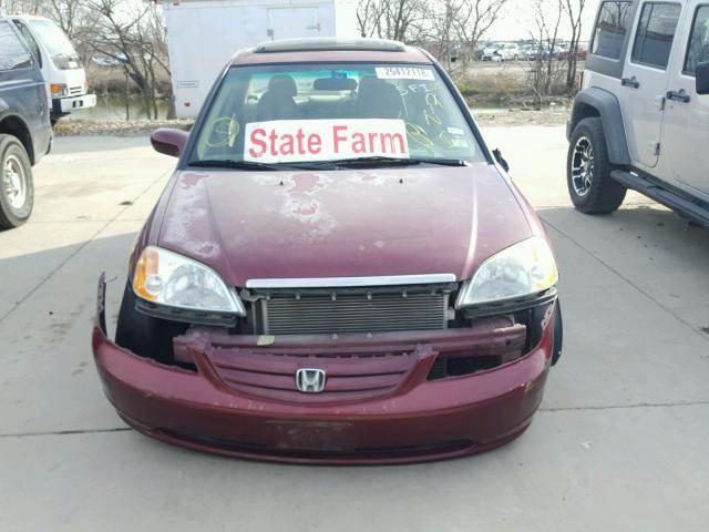 2HGES26773H562009 - 2003 HONDA CIVIC EX წითელი ფოტო 9