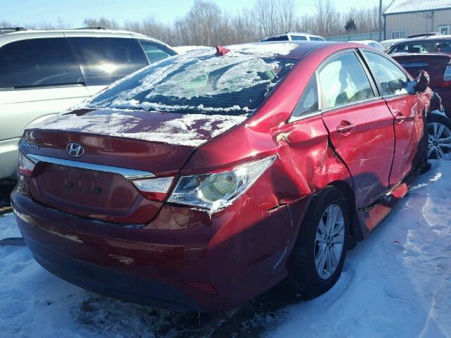 5NPEB4AC4EH857397 - 2014 HYUNDAI SONATA GLS RED photo 4