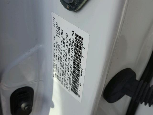 19UUB2F71FA004736 - 2015 ACURA TLX ADVANC Beyaz fotoğraf 10