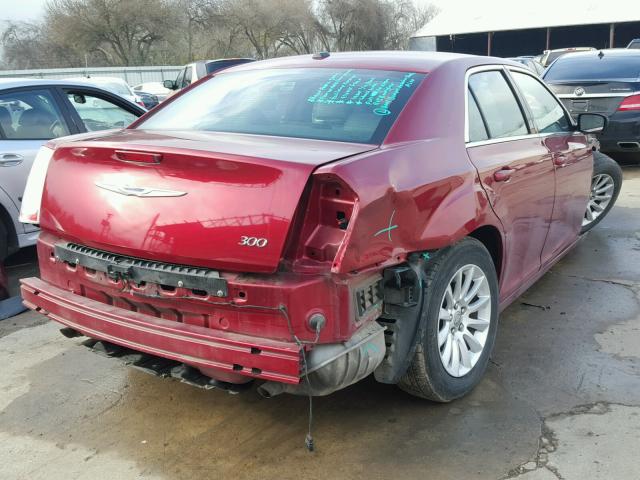 2C3CCAAG1DH727904 - 2013 CHRYSLER 300 RED photo 4