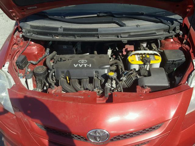 JTDBT923781227140 - 2008 TOYOTA YARIS RED photo 7