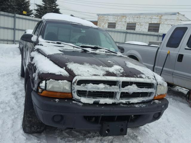 1D7GL12K64S634584 - 2004 DODGE DAKOTA SXT MAROON photo 1