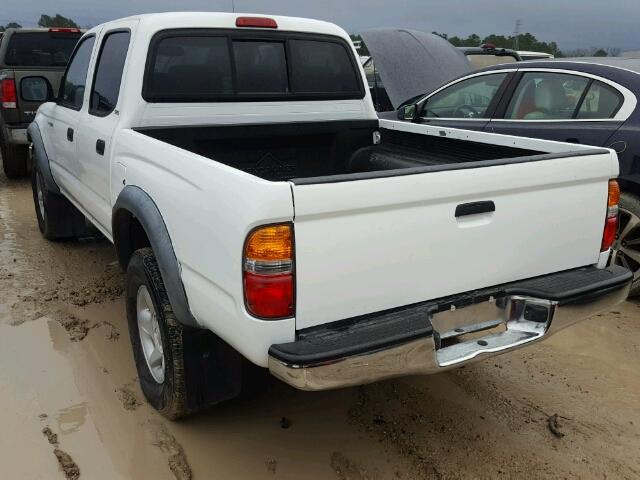 5TEGN92N91Z762967 - 2001 TOYOTA TACOMA DOU WHITE photo 3