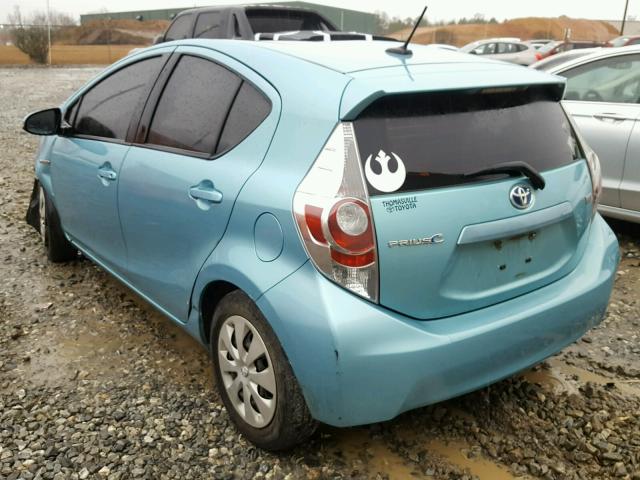 JTDKDTB32C1029133 - 2012 TOYOTA PRIUS C TEAL photo 3