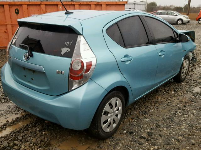 JTDKDTB32C1029133 - 2012 TOYOTA PRIUS C TEAL photo 4