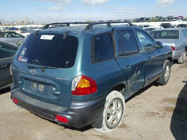 KM8SC13D82U279564 - 2002 HYUNDAI SANTA FE G GREEN photo 4