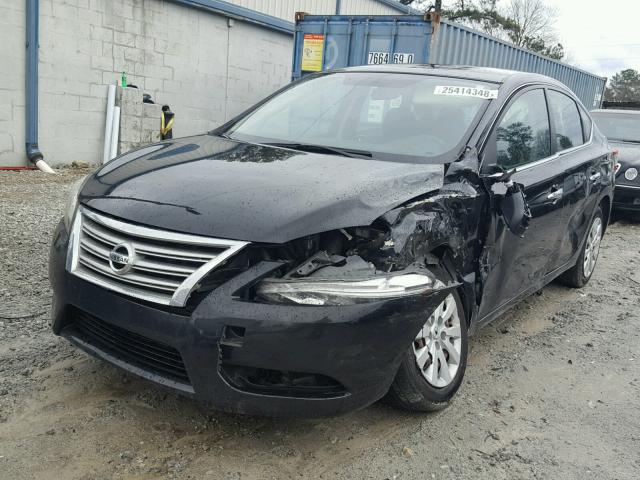 3N1AB7AP3DL614328 - 2013 NISSAN SENTRA S BLACK photo 2