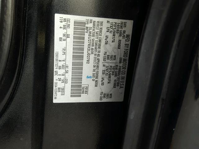 5LMEU27RX2LJ02782 - 2002 LINCOLN NAVIGATOR WHITE photo 10