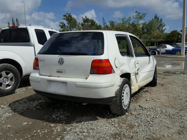 9BWBB61J224065575 - 2002 VOLKSWAGEN GOLF GL WHITE photo 4