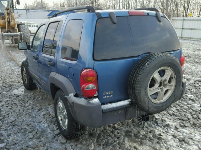 1J4GL48K03W589257 - 2003 JEEP LIBERTY SP BLUE photo 3