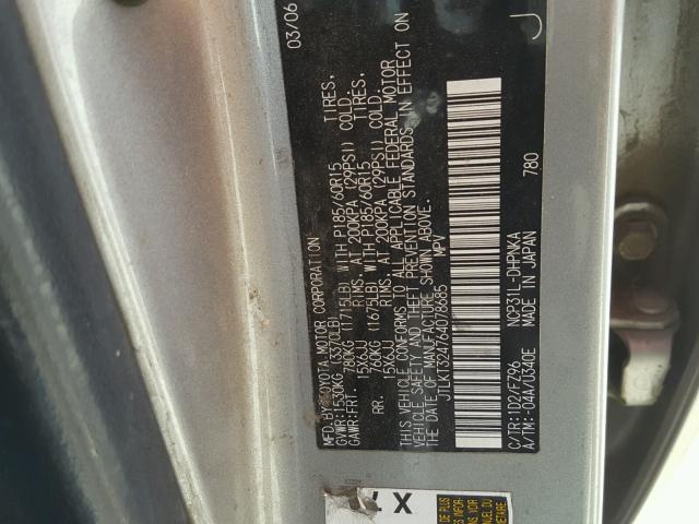 JTLKT324764078685 - 2006 TOYOTA SCION XB 灰色 照片 10