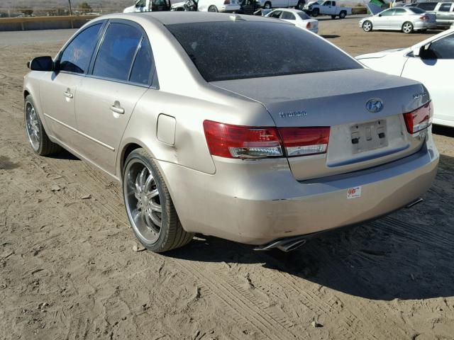 5NPET46F88H400855 - 2008 HYUNDAI SONATA GLS GOLD photo 3